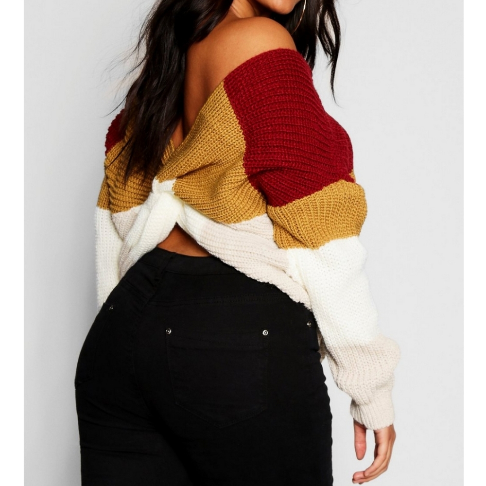 Boohoo Cross Back Sweater